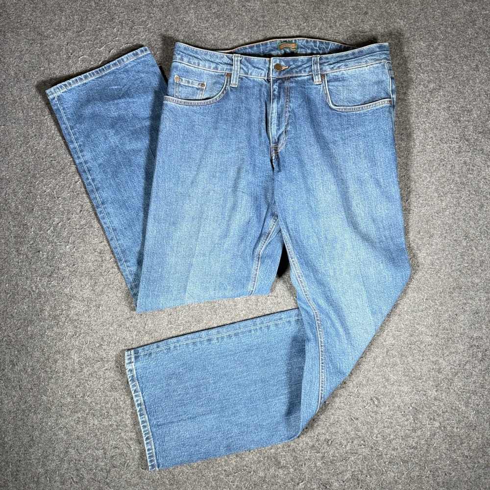 Tecovas Ranch Wear Straight Leg Jeans Medium Blue 36x32 Mens Denim 0000655
